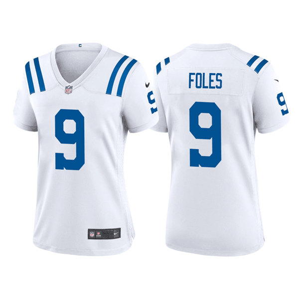Women's Indianapolis Colts #9 Nick Foles White Stitched Game Jersey(Run Small)